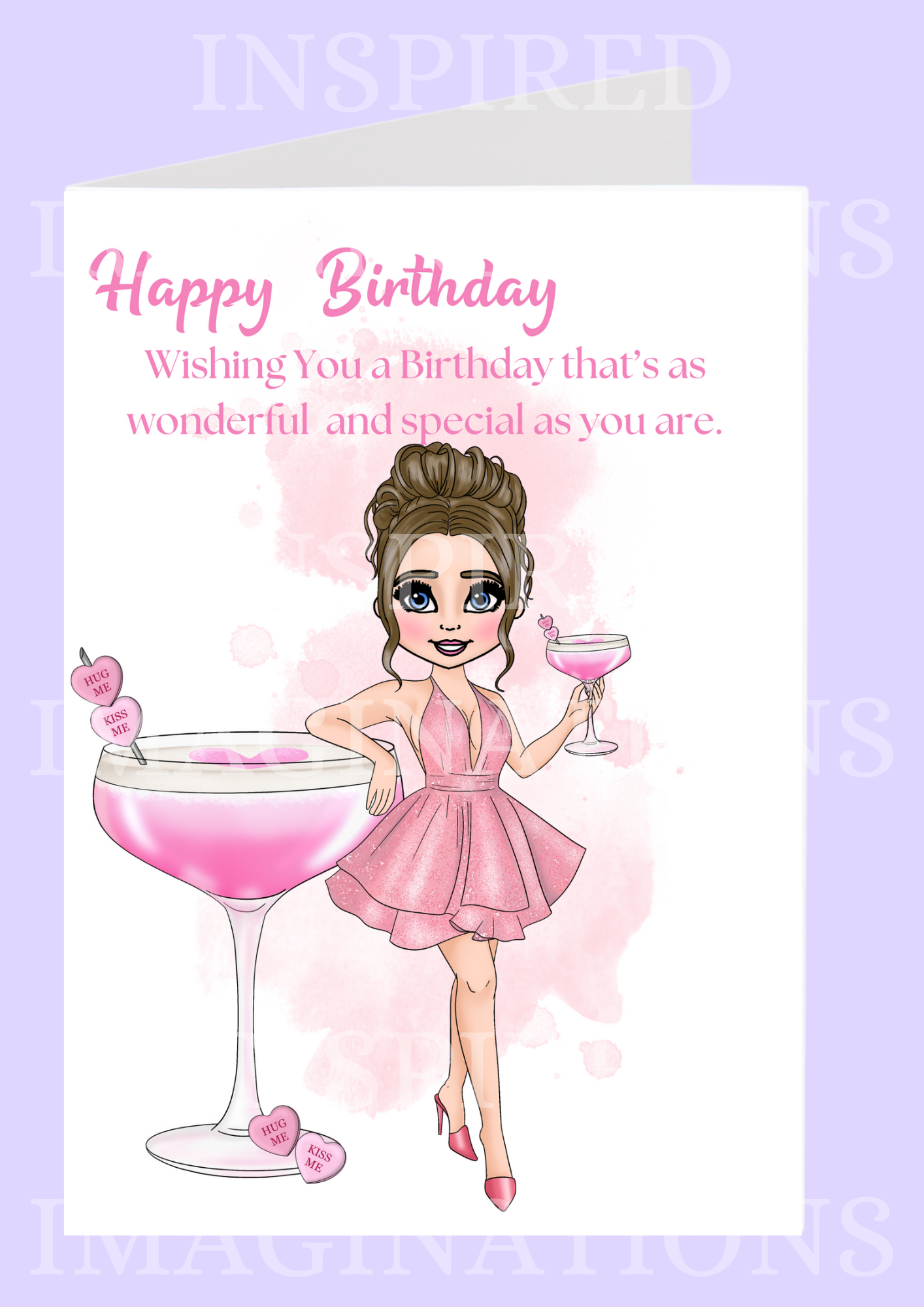 Sweet Heart Cocktail Birthday Card
