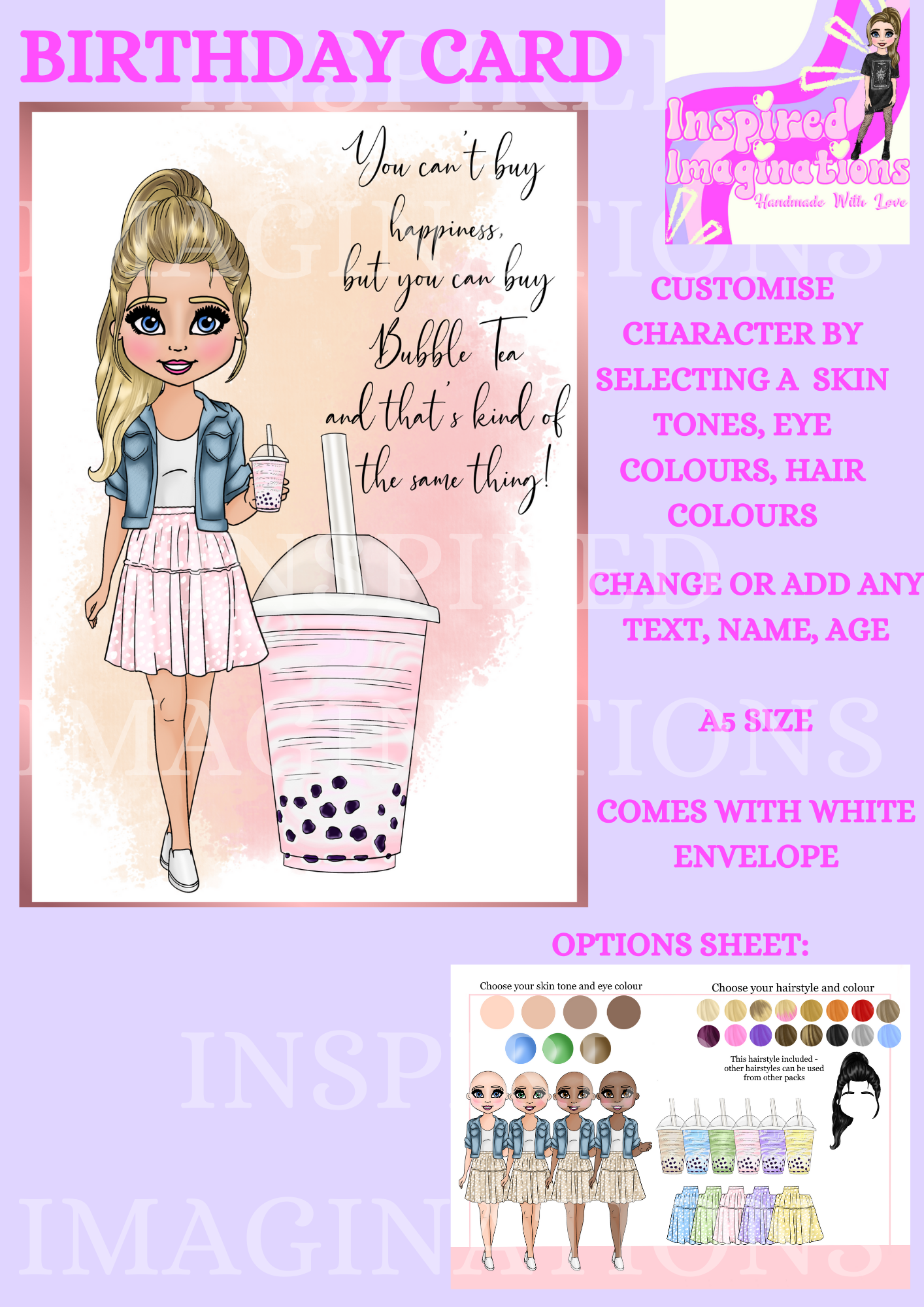 Bubble Tea Birthday Card