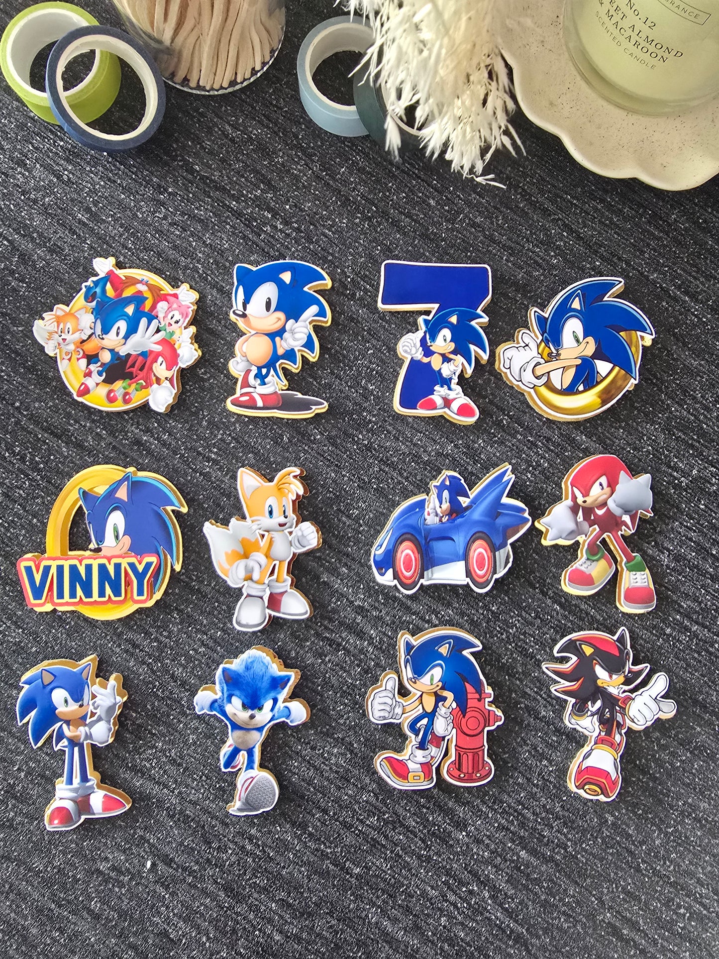 Speed Adventure Hedgehog Cupcake Topper Set 💙✨