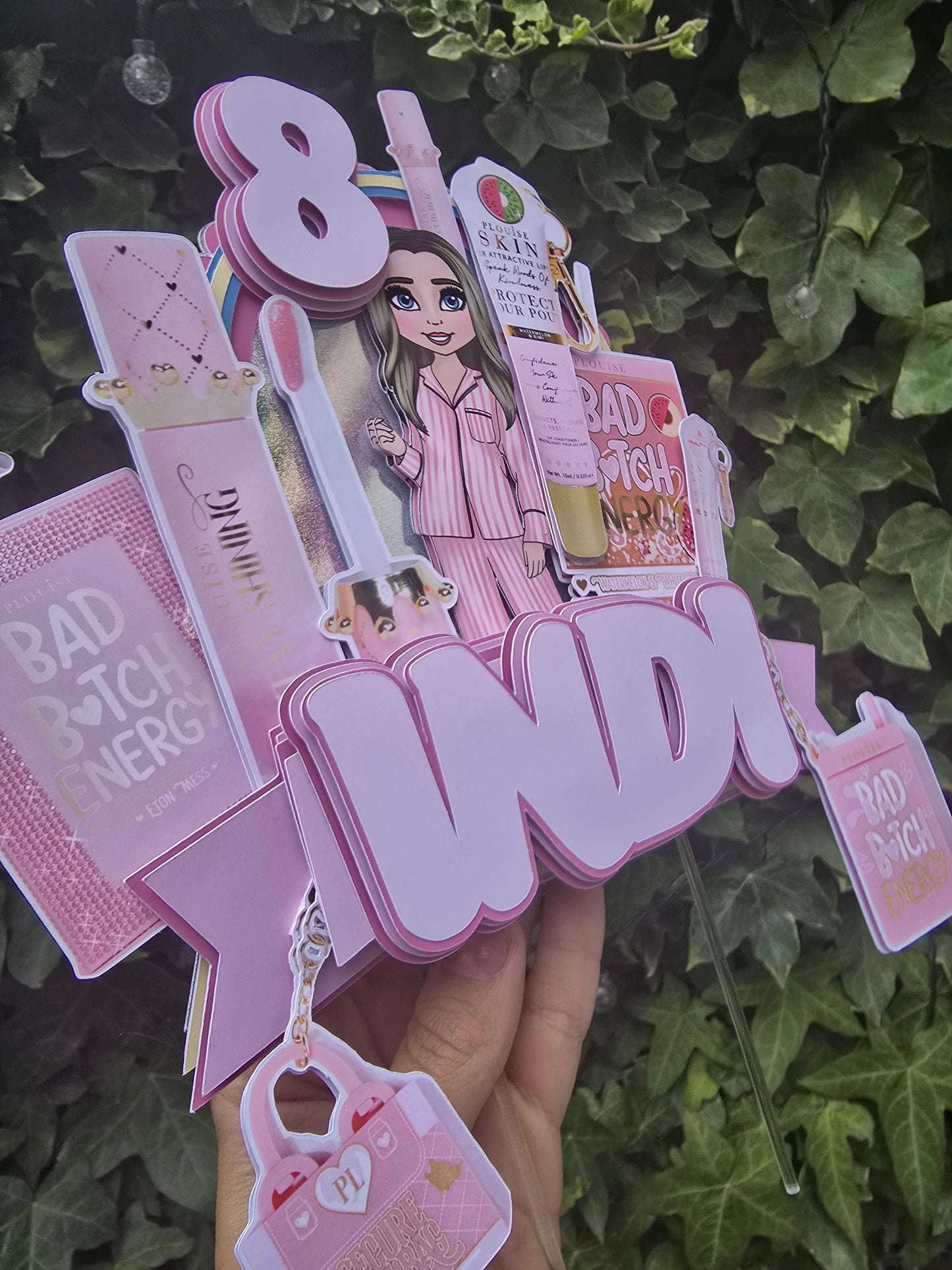 Pink Make Up Cake Topper