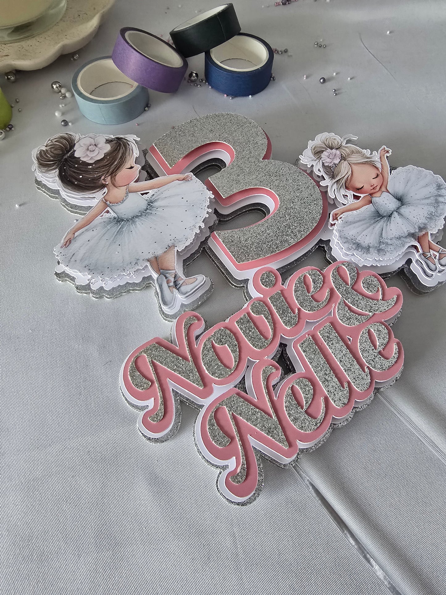 Personalised Ballerina Cake Topper – Ballet Birthday Cake Topper – Girls Birthday Cake Decoration