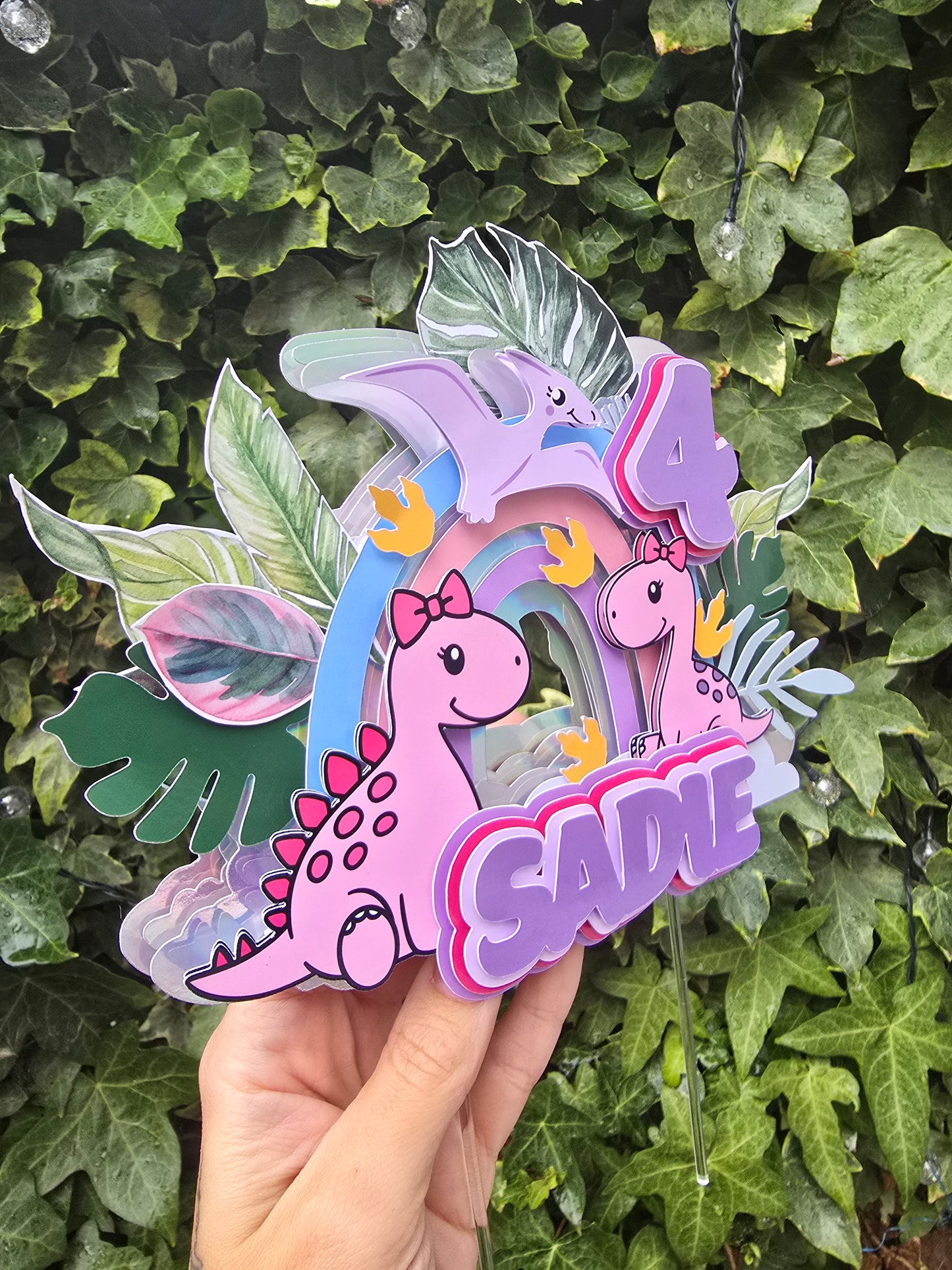 Pink Dino Cake Topper