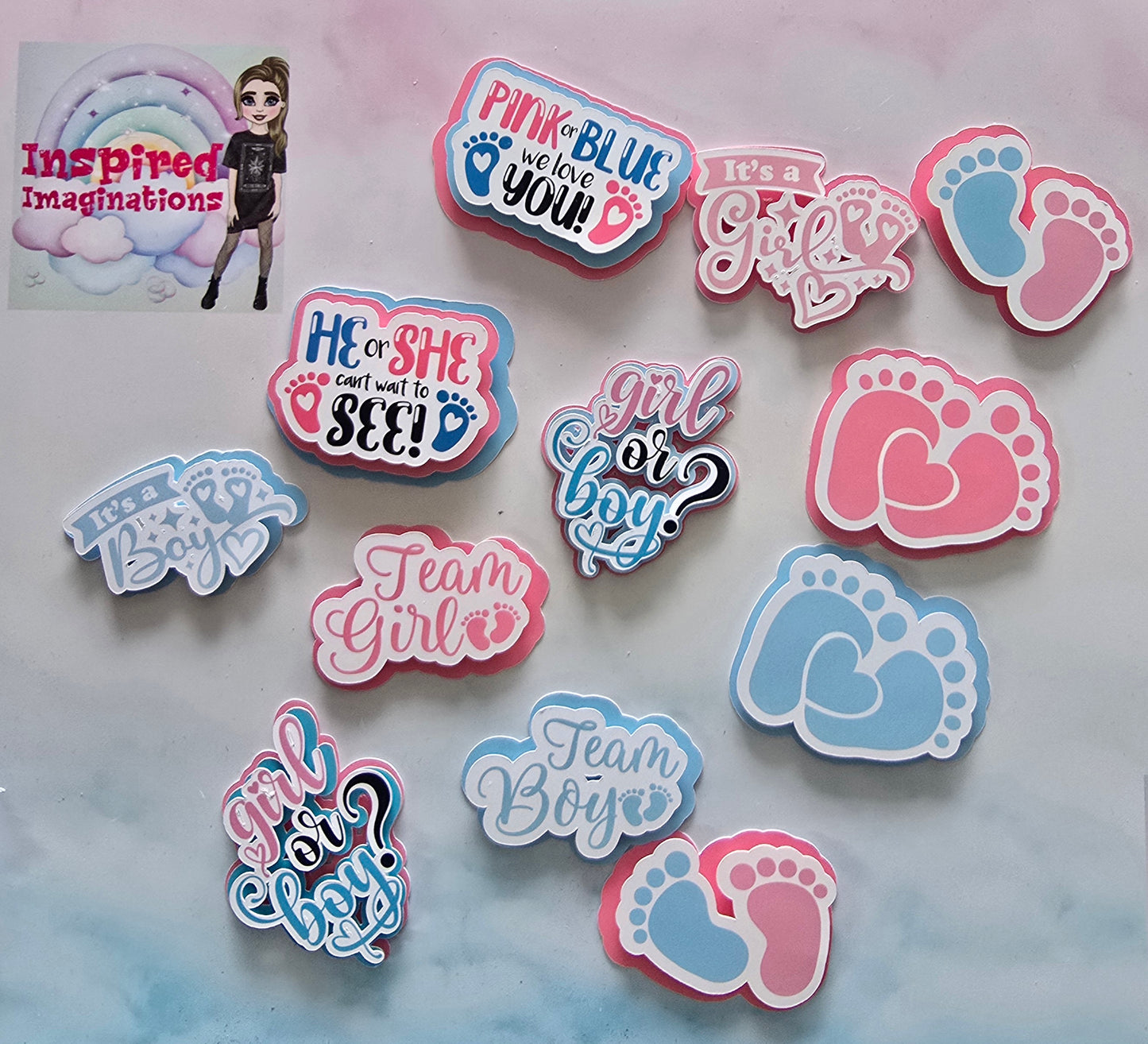 Gender Reveal Cupcake Toppers