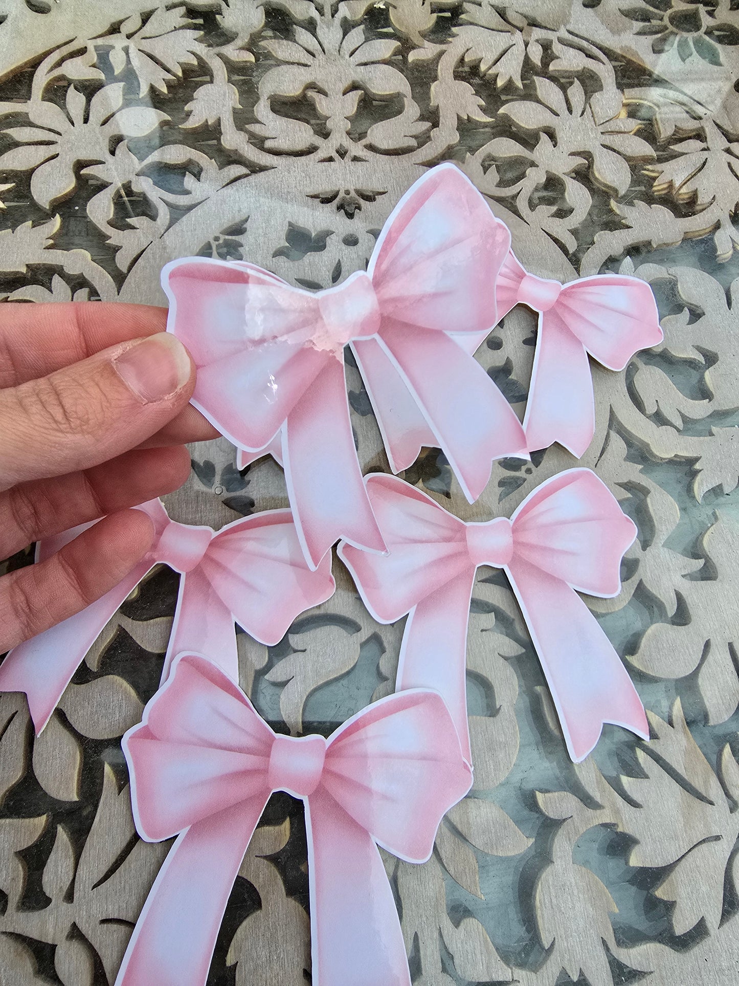 Pink Bow Stickers Style 1