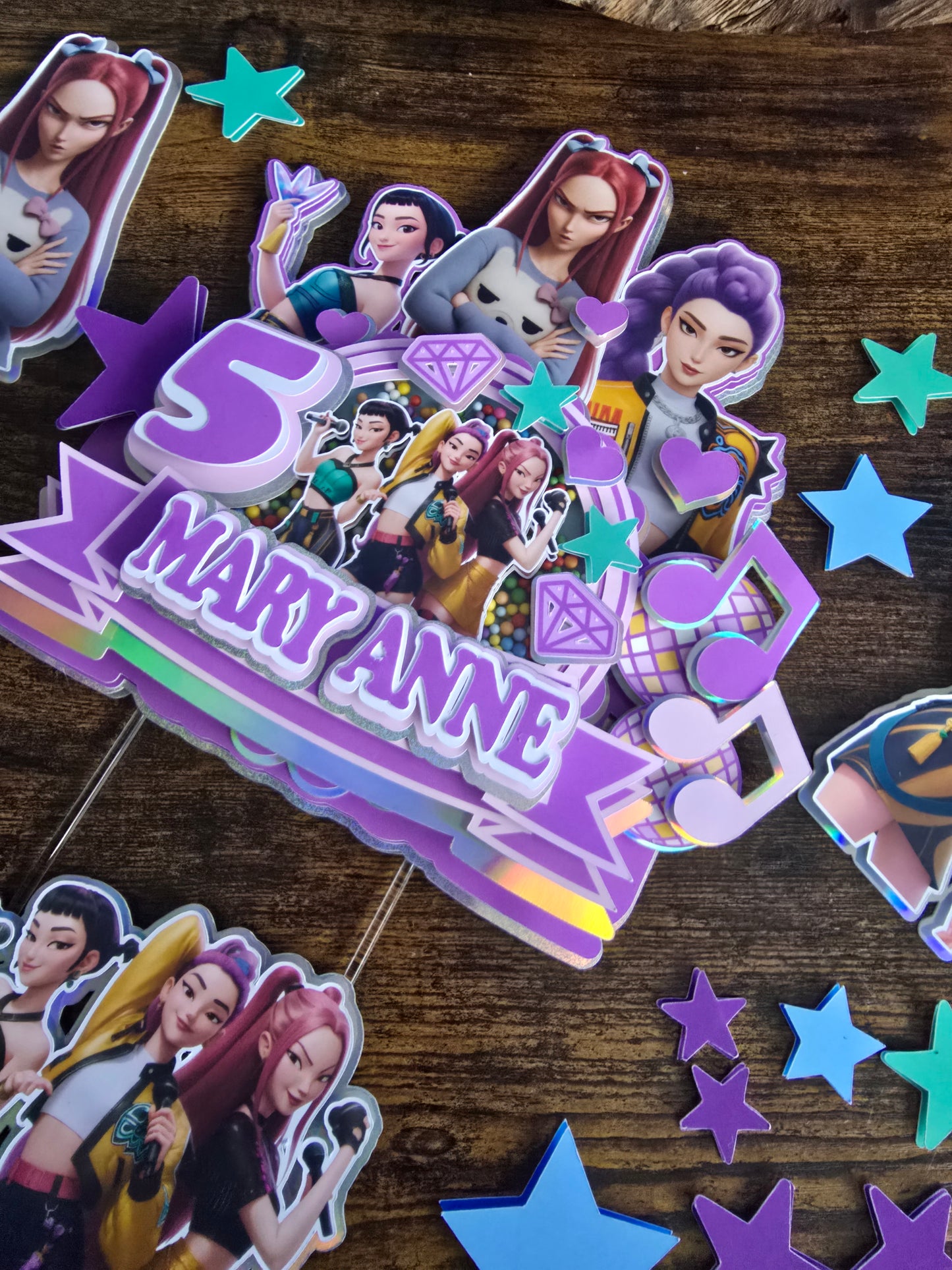 Kpop Cake Topper with Lights