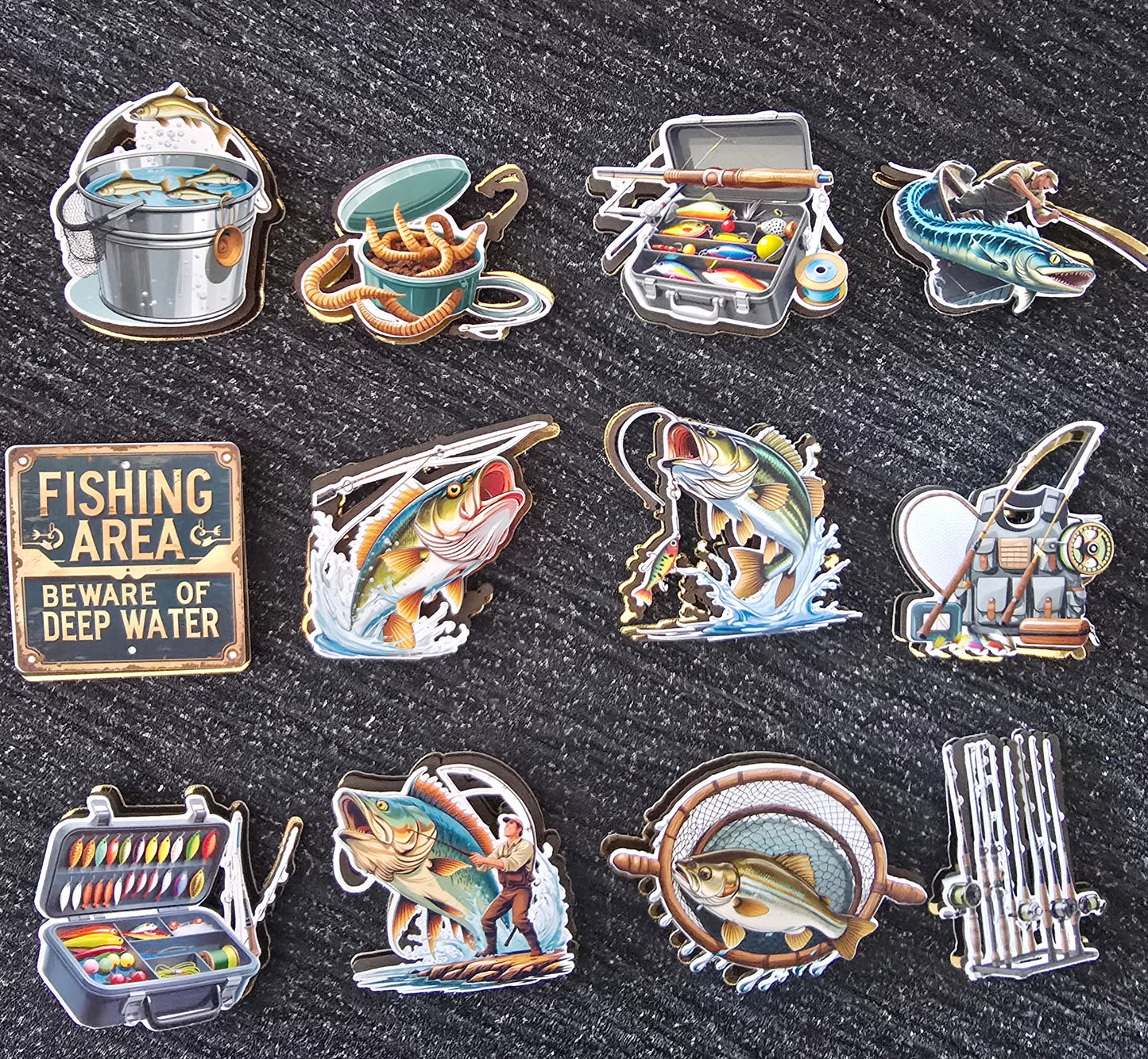 Fishing Theme Cupcake Topper Set đŁđ