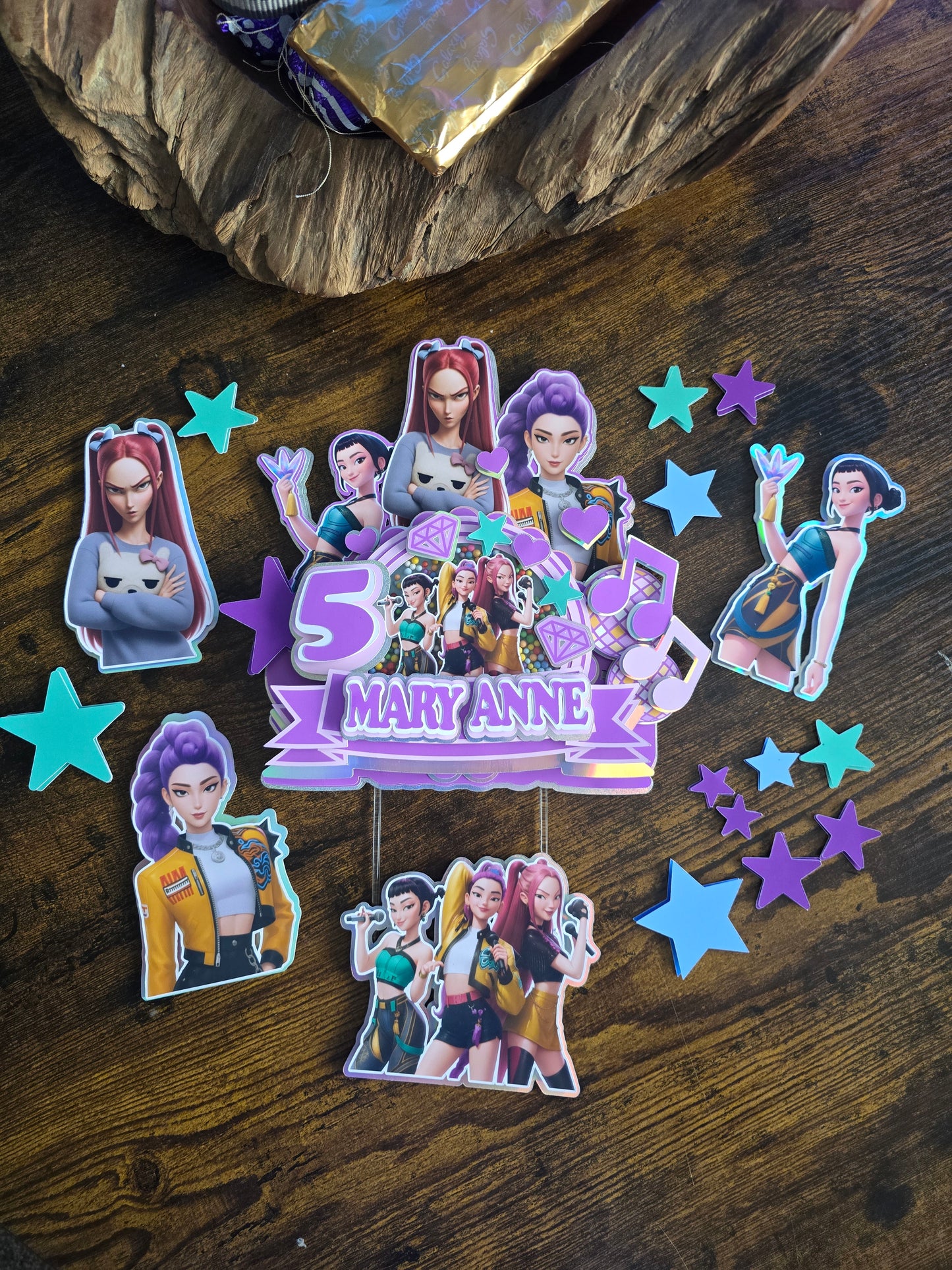 Kpop Cake Topper with Lights