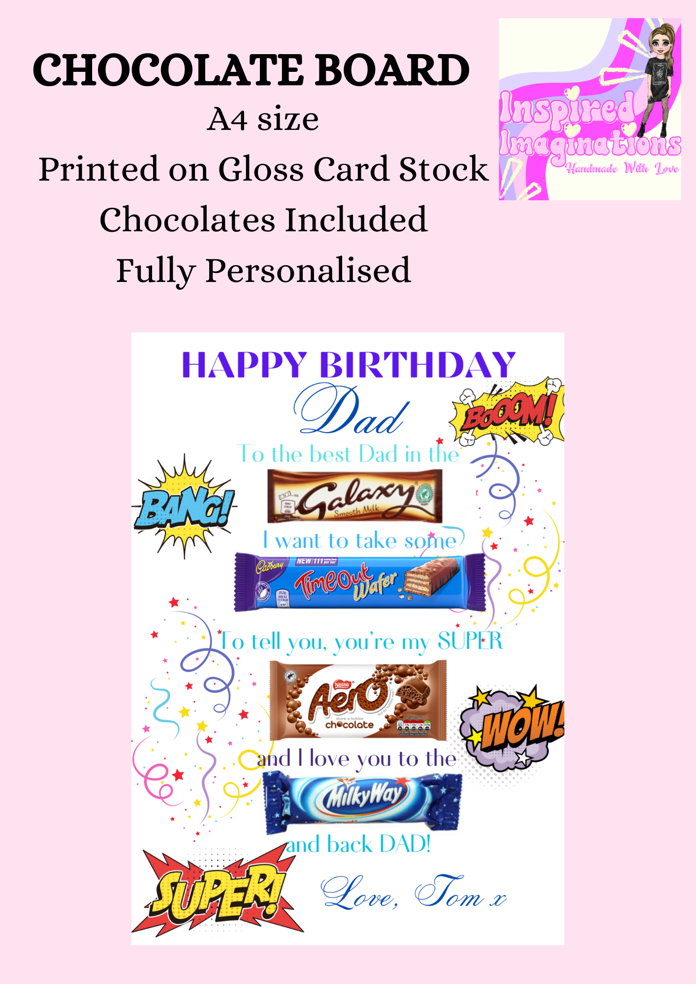 Birthday Dad Chocolate Board