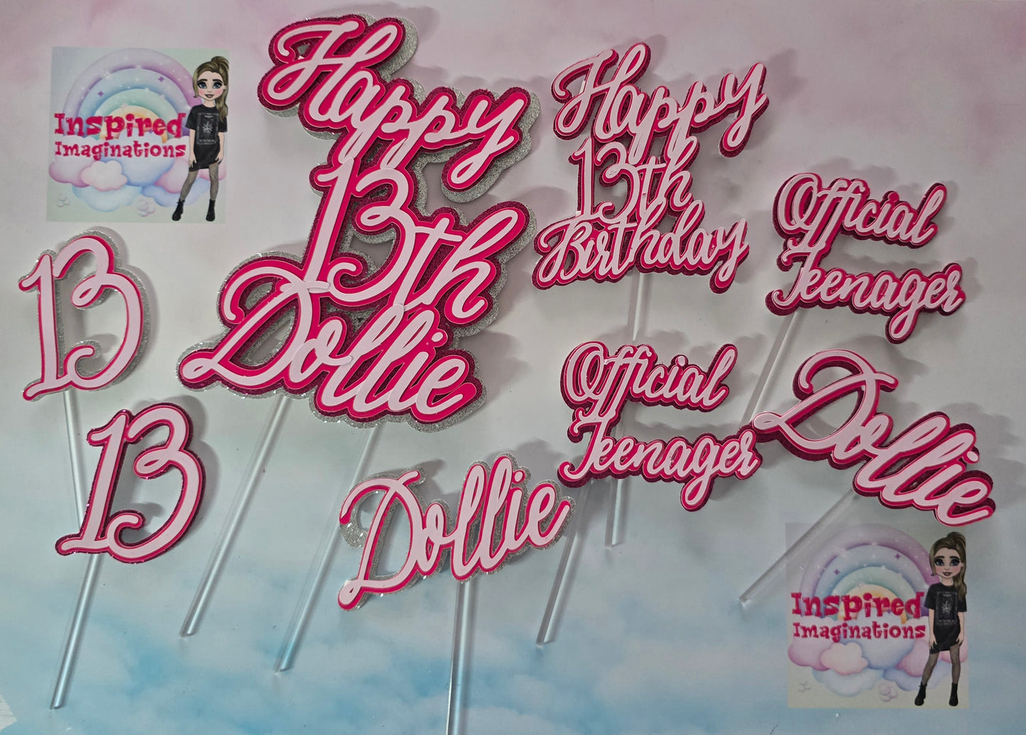 Happy 13th Cake Toppers Set