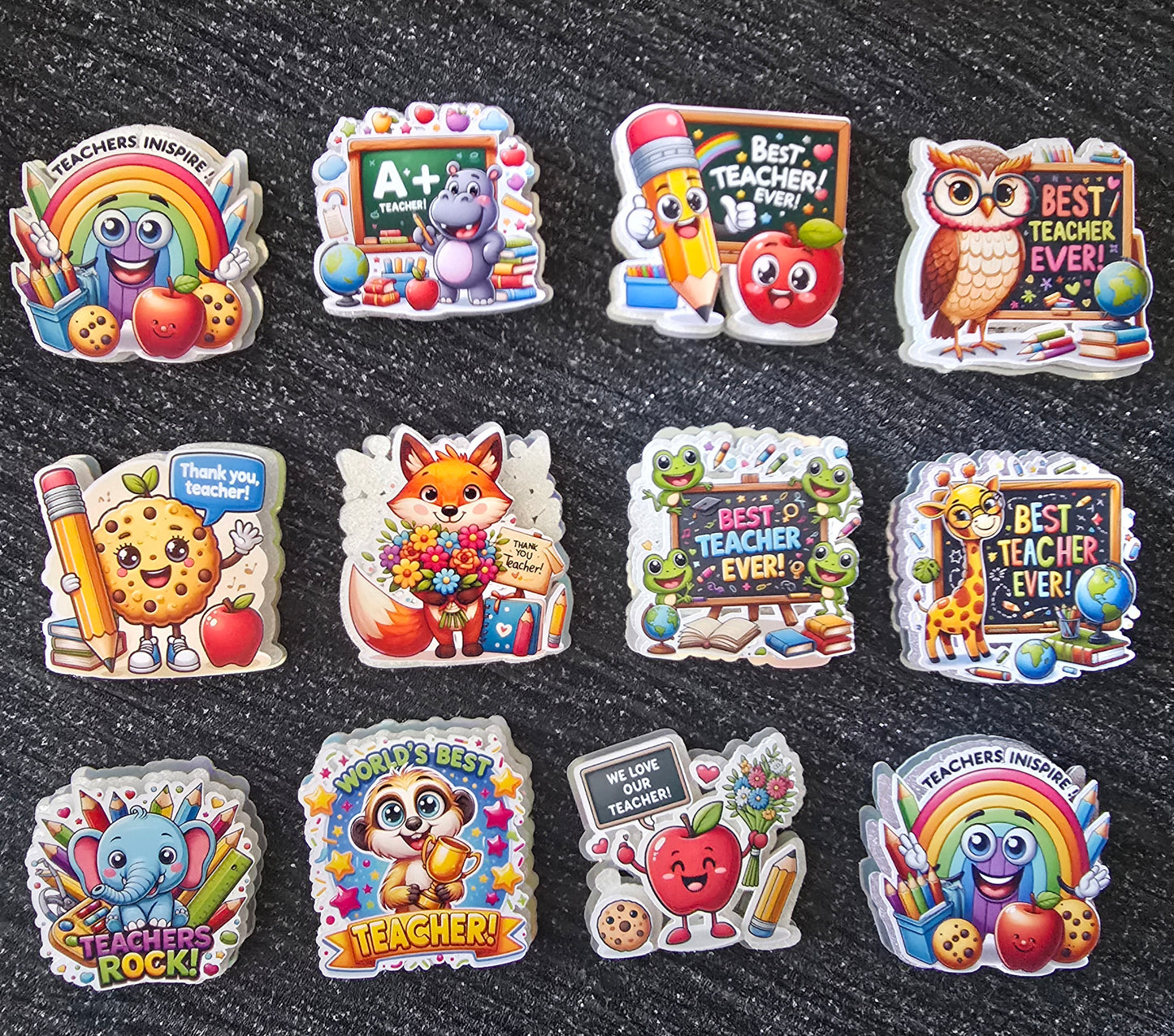 Teacher Appreciation Cupcake Topper Set đđâ¨