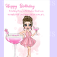 Sweet Heart Cocktail Birthday Card