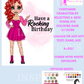 Roxy The Rock Star Pink Dress Birthday Card