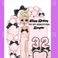 Pink Glam & Black Bow Birthday Card