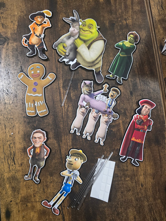 Fairytale Ogre Birthday Cake Topper Set - Storybook Character Party Decorations - Kids Themed Cake Decor