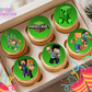 Green Gaming Edible Cupcake Toppers – 12 Block Game Cupcake Decorations – Icing Sheet or Rice Paper Edible Cake Toppers