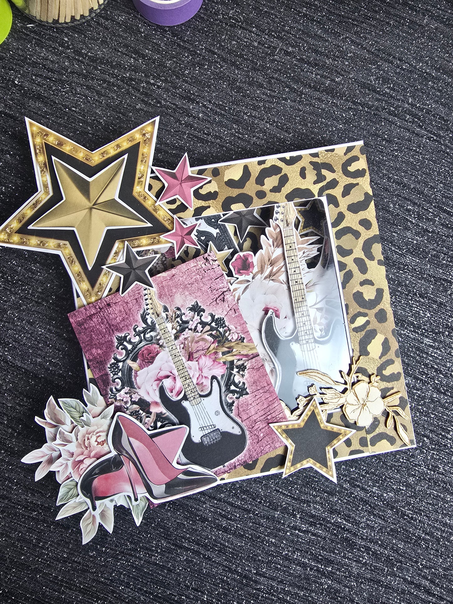 Personalised Rock Style Card in a Box – Name & Age Birthday Card