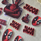 Personalised Red Superhero Cake Topper Set – Custom Name & Age Birthday Cake Decorations – Comic Hero Theme