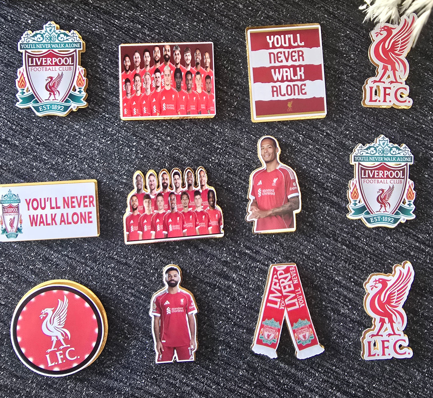 Red Football Supporter Cupcake Topper Set ⚽❤️