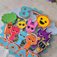 Personalised Colourful Cartoon Cake Topper – Custom Name & Age Birthday Cake Decoration – Rainbow Character Theme