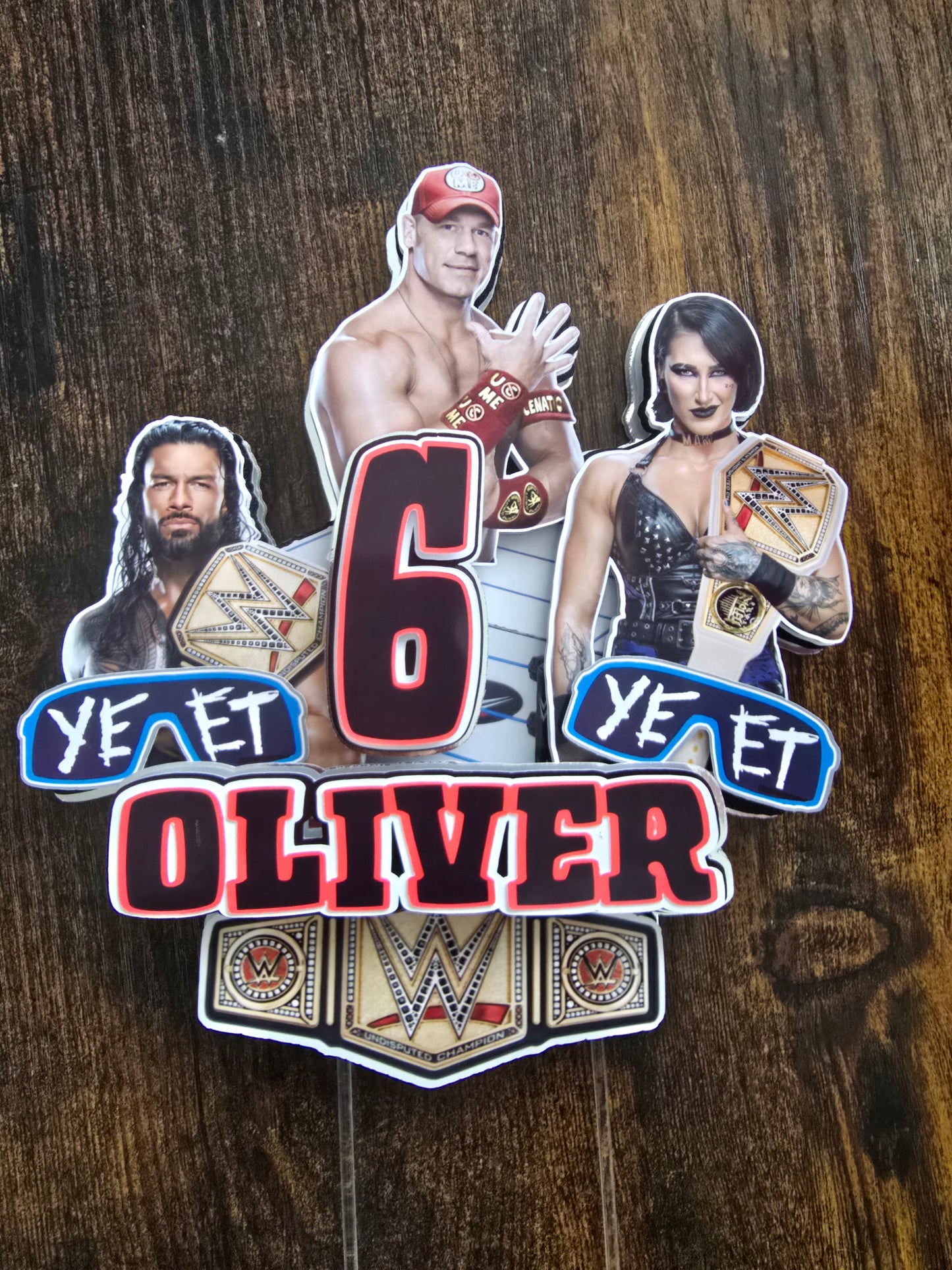 Personalised Wrestling Birthday Cake Topper – Custom Name & Age Champion Theme Decoration – Wrestling Party Cake Decor