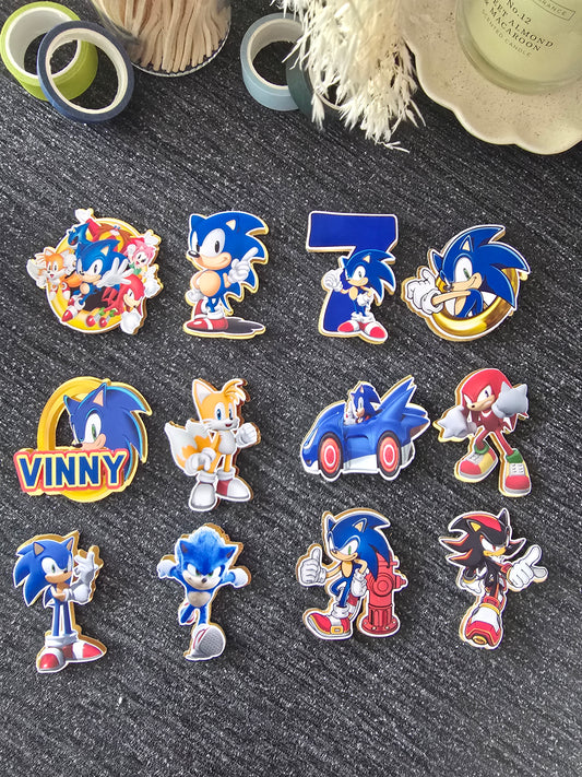 Speed Adventure Hedgehog Cupcake Topper Set 💙✨