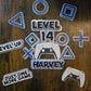 Gaming Birthday Cake Topper Set - Personalised Name & Age - Level Up Cake Decorations