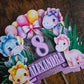 Pastel Dinosaur Birthday Cake Topper - Personalised Name & Age - Cute Dino Party Decorations