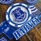 Personalised Football Cake Topper – Blue Football Birthday Cake Topper – Custom Name & Age Football Cake Decoration