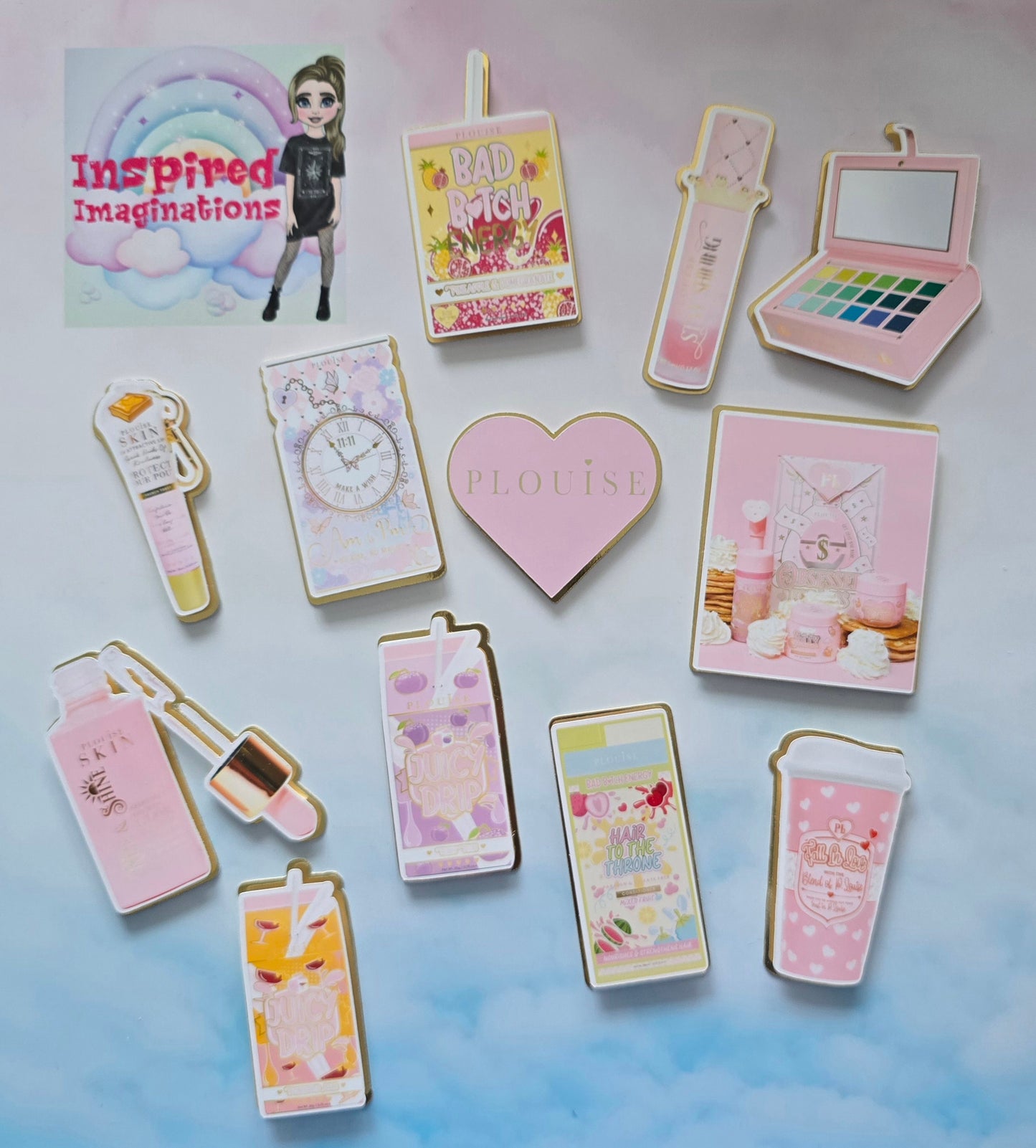 Pink Make Up Cupcake Toppers