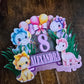 Pastel Dinosaur Birthday Cake Topper - Personalised Name & Age - Cute Dino Party Decorations