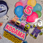 Personalised Colourful Puppet Cake Topper Set – Custom Name & Age Birthday Decorations – Kids Character Theme