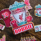 Football Fan Cake Topper Set - Personalised Name & Age - Red Team Birthday Cake Decorations
