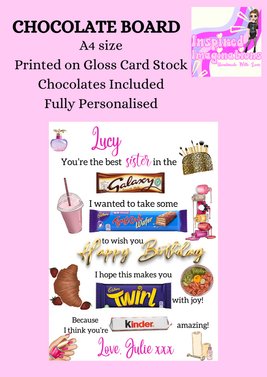 Sister Birthday Chocolate Board