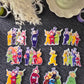 Colourful Retro Character Cupcake Topper Set 🌈✨