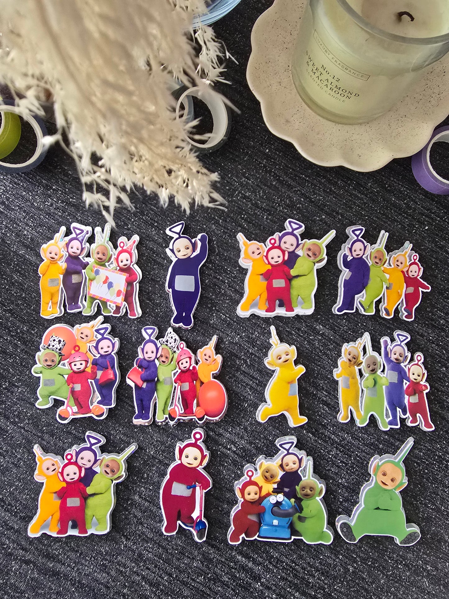 Colourful Retro Character Cupcake Topper Set 🌈✨