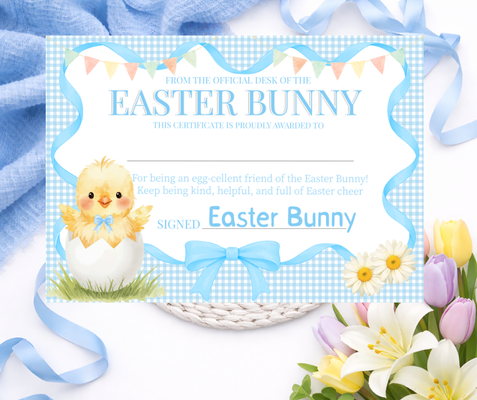 Personalised Easter Bunny Certificate Chick