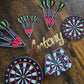 Personalised Darts Cake Topper Set – Custom Name & Age Dartboard Birthday Cake Decorations – Darts Theme Party Cake Toppers
