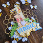 Personalised Honey Bear Cake Topper Set – Custom Name & Age Birthday Decoration – Bee Theme Party