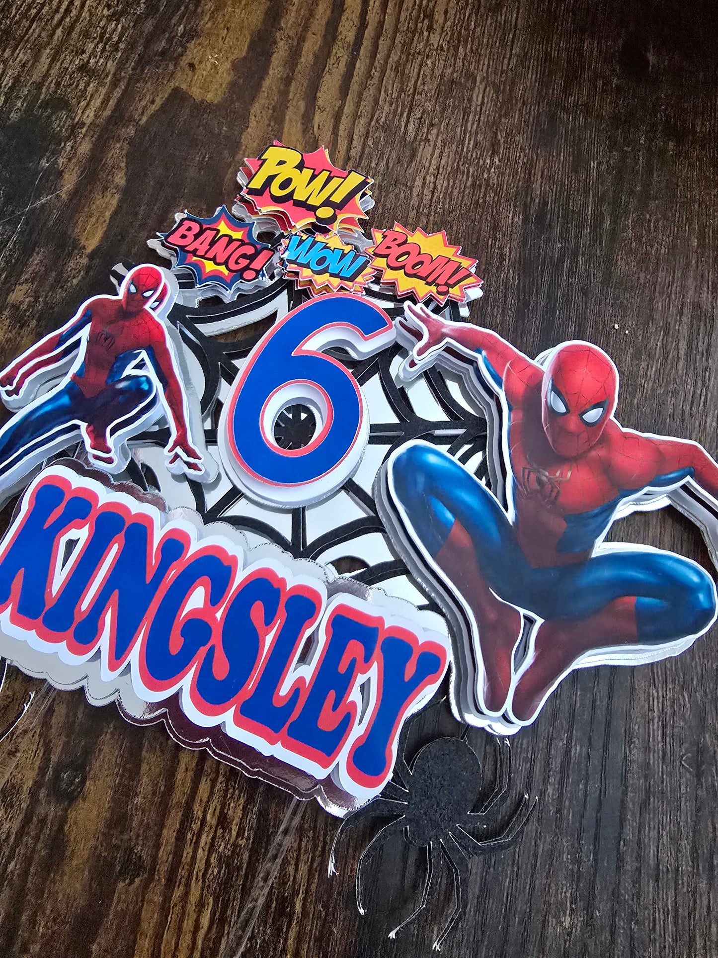 Superhero Inspired Cake Topper - Personalised Name & Age - Comic Style Birthday Decoration