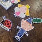 Magical Garden Birthday Cake Topper Set - Personalised Name & Age - Kids Fairy Garden Party Decorations