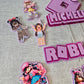 Personalised Gaming Avatar Cake Topper Set – Custom Name & Age Birthday Decorations – Pink Gamer Theme