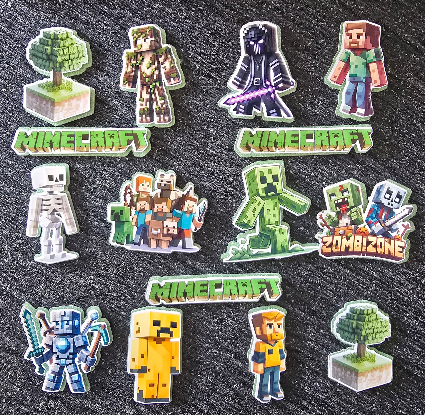 Minecraft Theme Cupcake Topper Set ⛏️🟩🎮