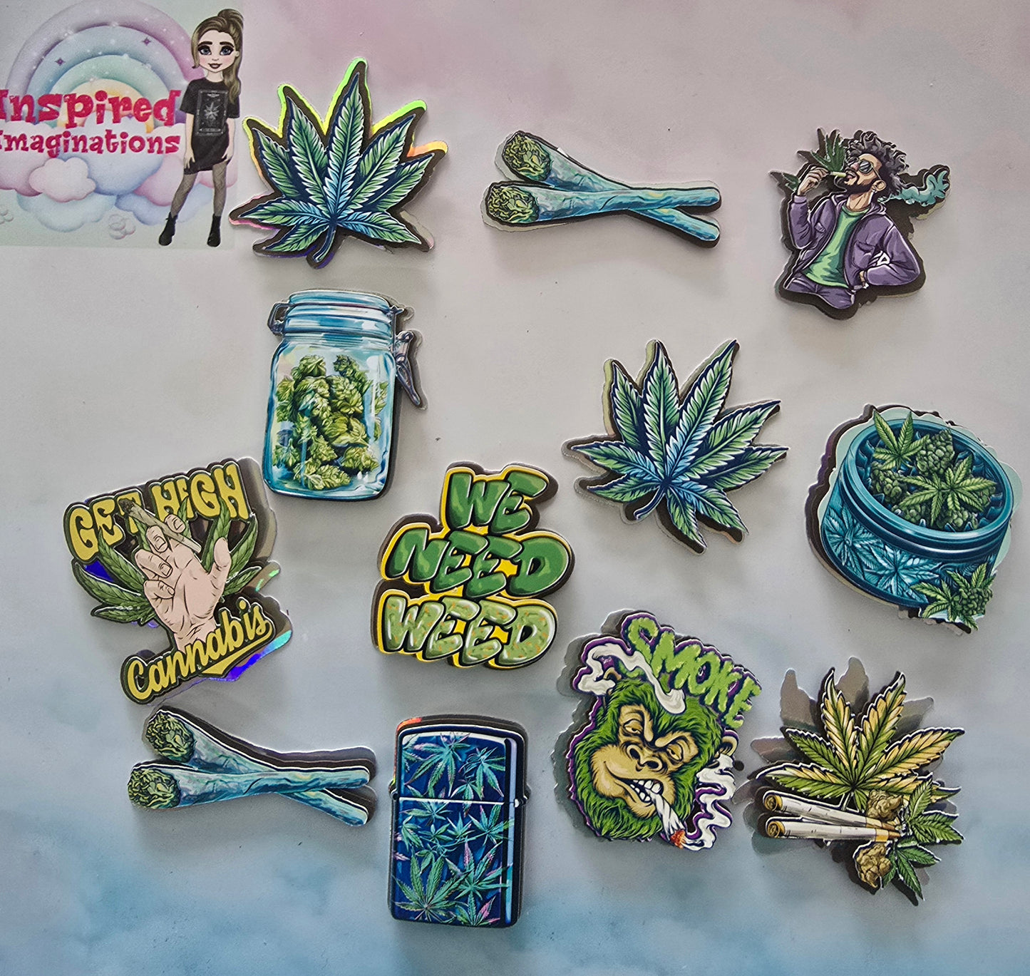 Weed Style 3 Cupcake Toppers