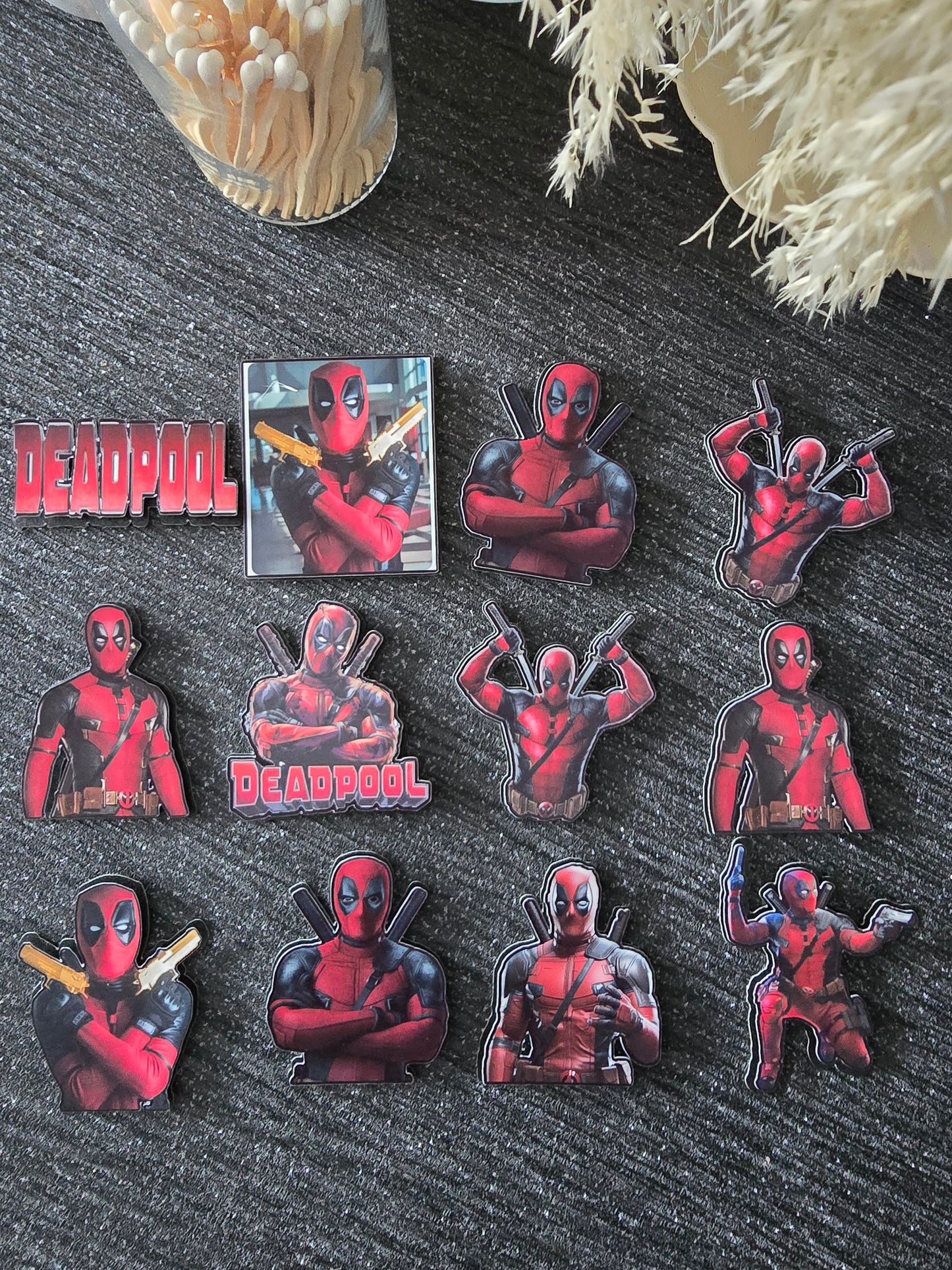 Red & Black Antihero Cupcake Topper Set ❤️🖤✨