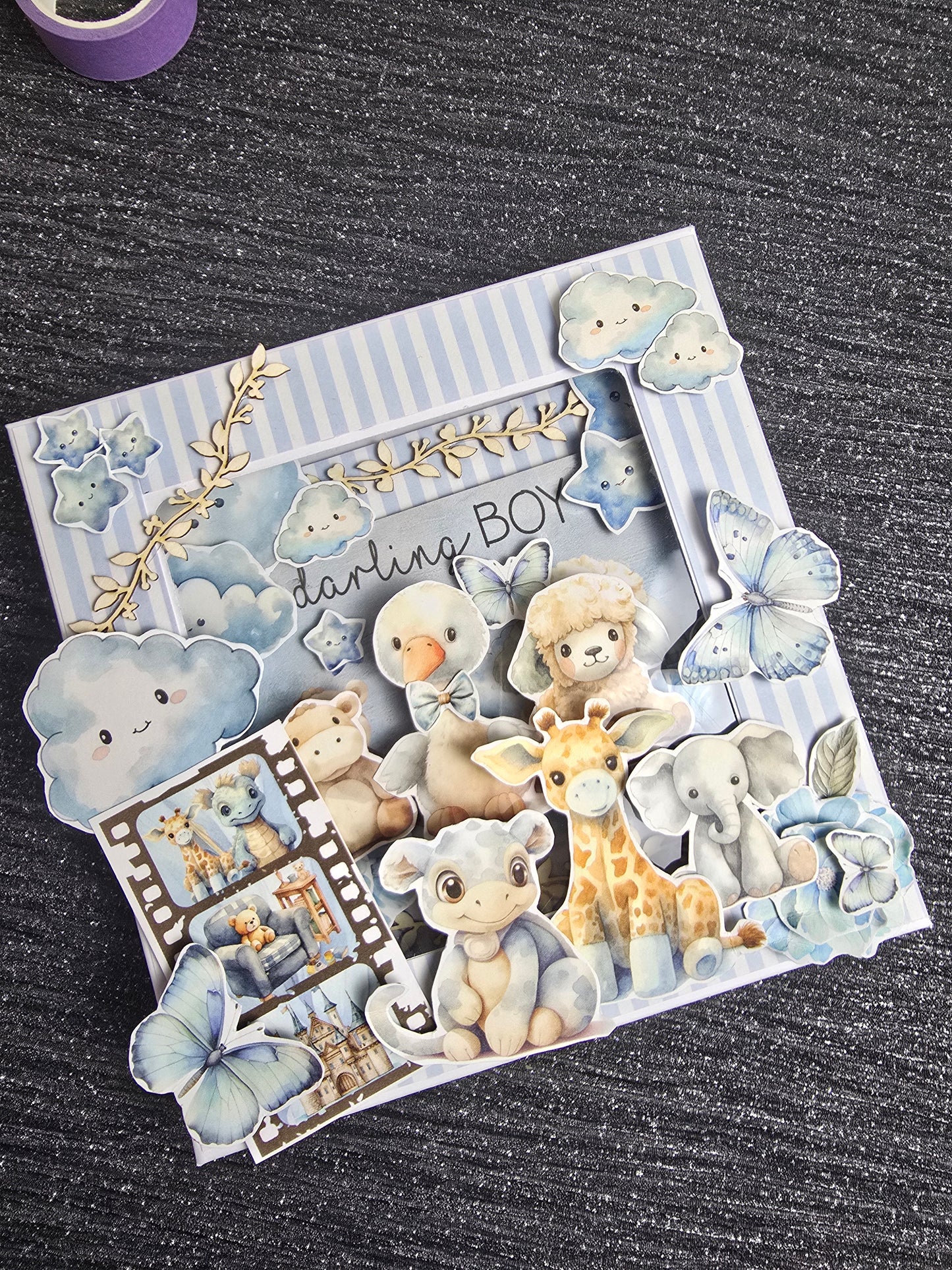 Personalised Baby Card in a Box – Name & Age / New Baby Keepsake Card