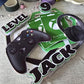 Personalised Gaming Cake Topper – Green Gamer Birthday Cake Decoration – Custom Name & Age – Gaming Party Theme