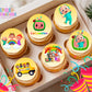 Baby Nursery Edible Cupcake Toppers – 12 Kids Cartoon Cupcake Decorations – Icing Sheet or Rice Paper Edible Cake Toppers