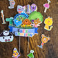 Colourful Cartoon Animal Cake Topper Set - Personalised Name & Age - Kids First Birthday Cake Decorations
