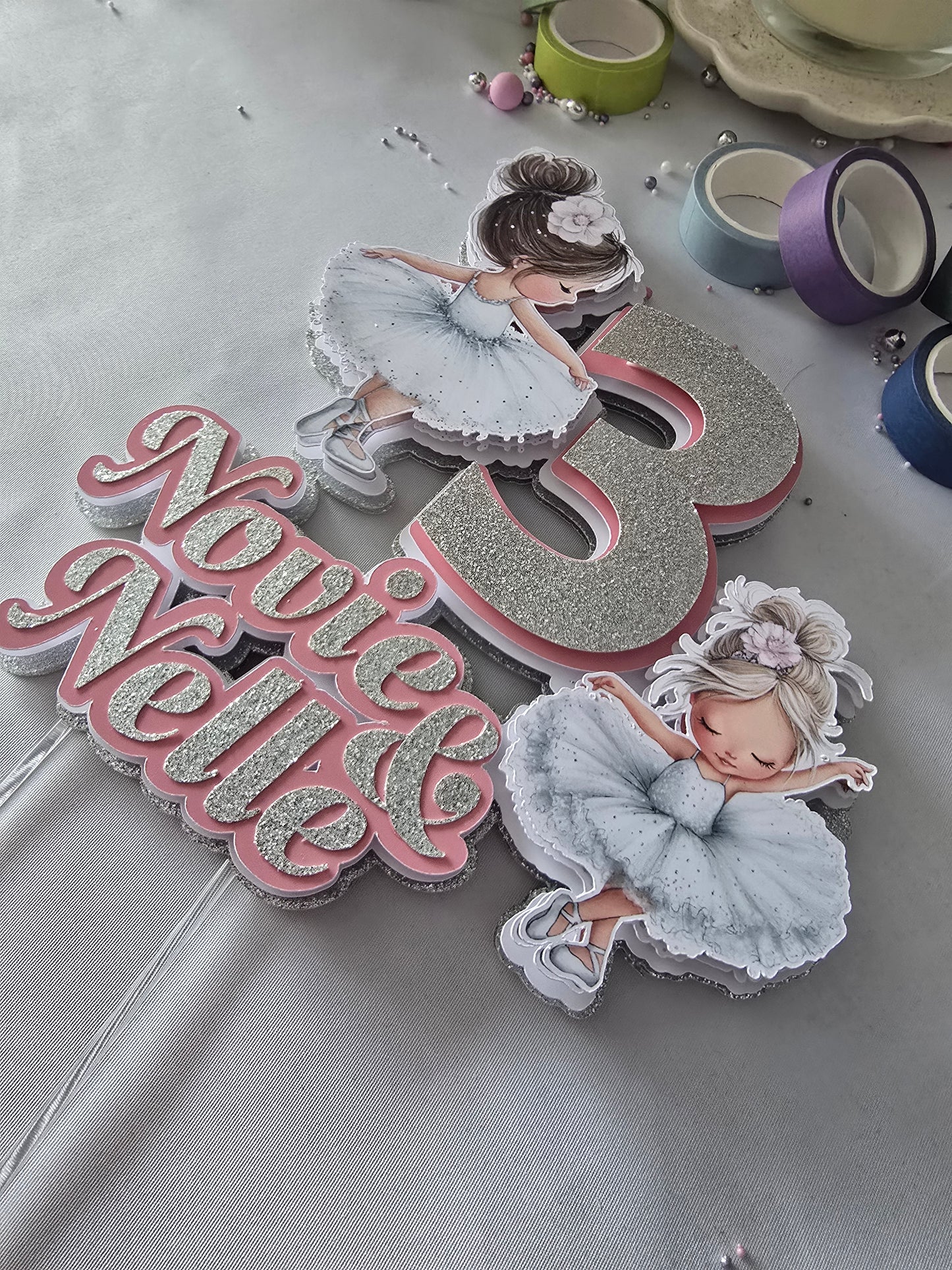 Personalised Ballerina Cake Topper – Ballet Birthday Cake Topper – Girls Birthday Cake Decoration
