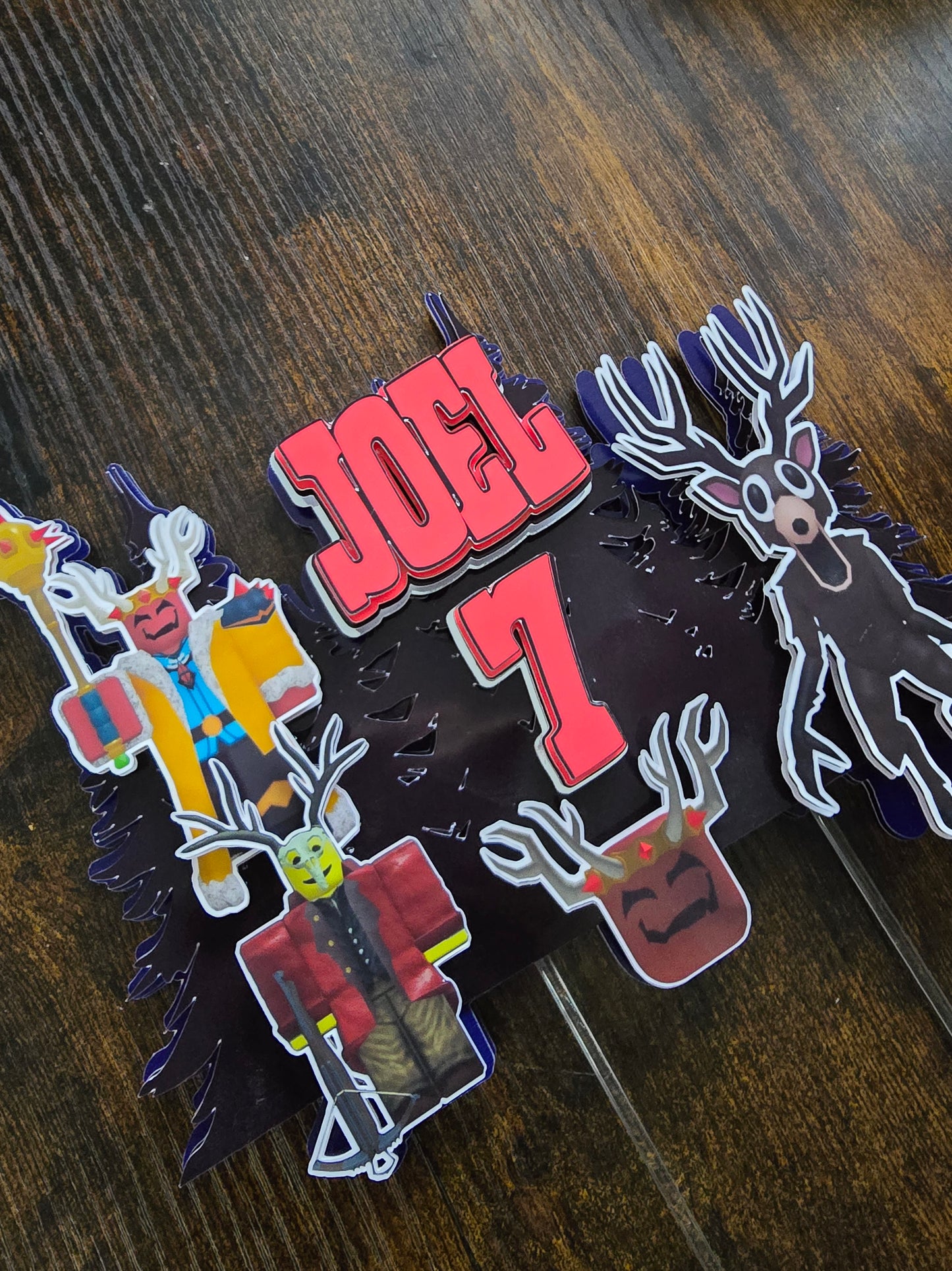 Creepy Woodland Cake Topper - Personalised Name & Age - Horror Style Birthday Cake Decorations